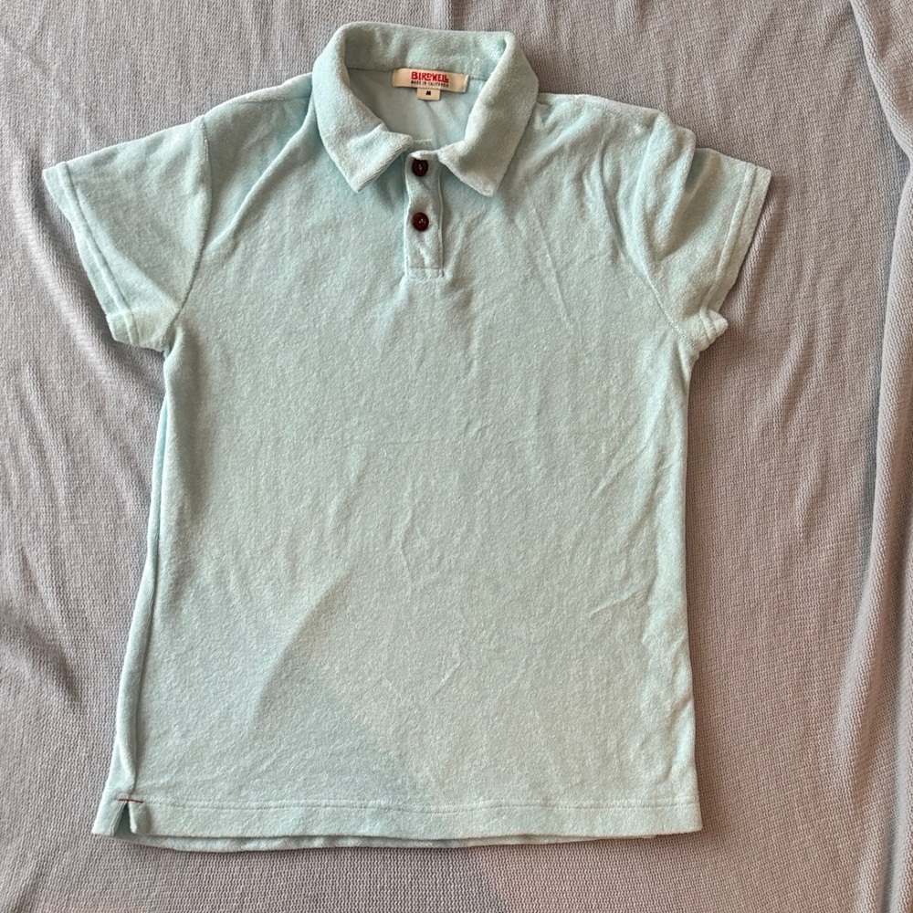 Birdwell Light Blue Terry Cloth Polo Shirt